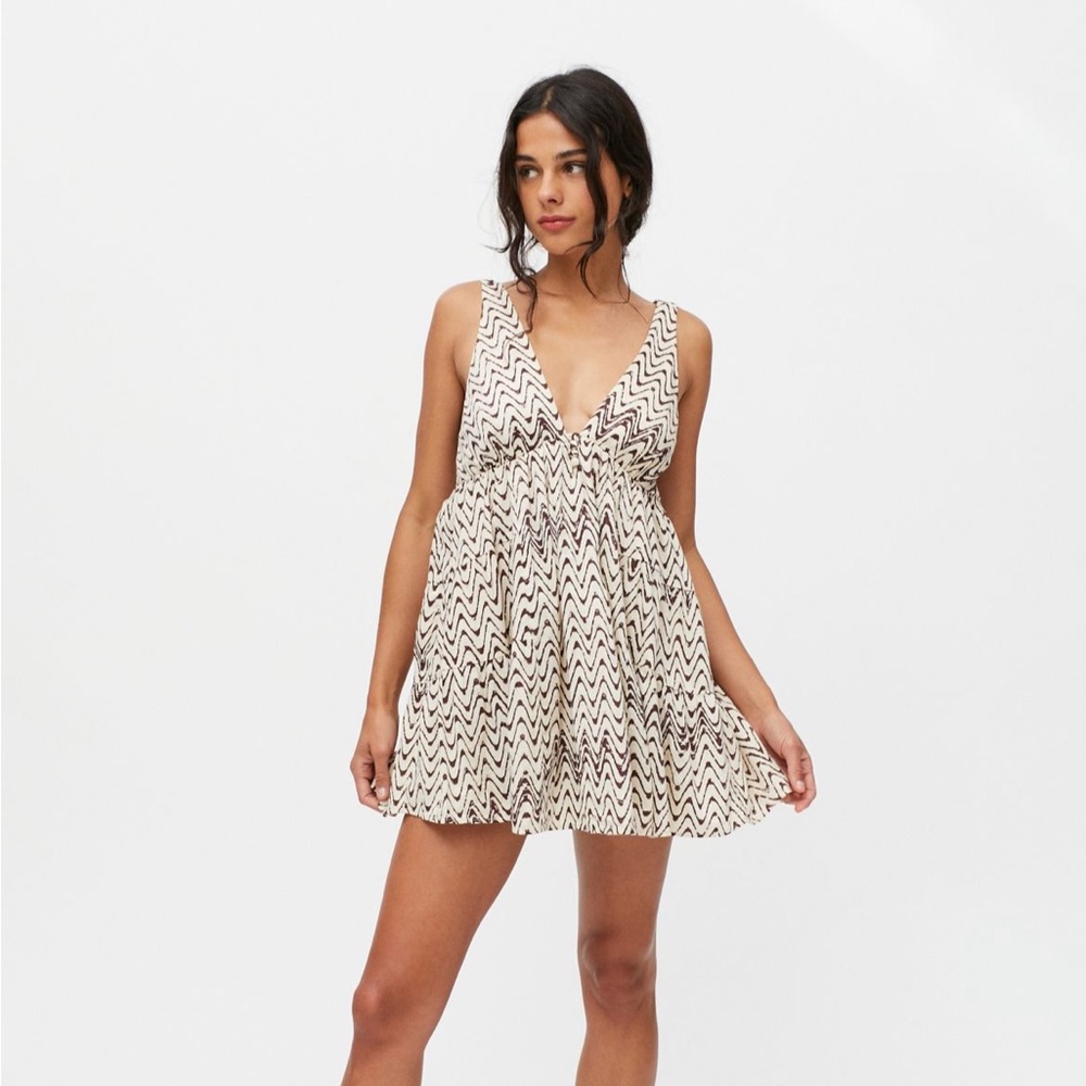 UO Claudette Plunging Frock Dress - like new